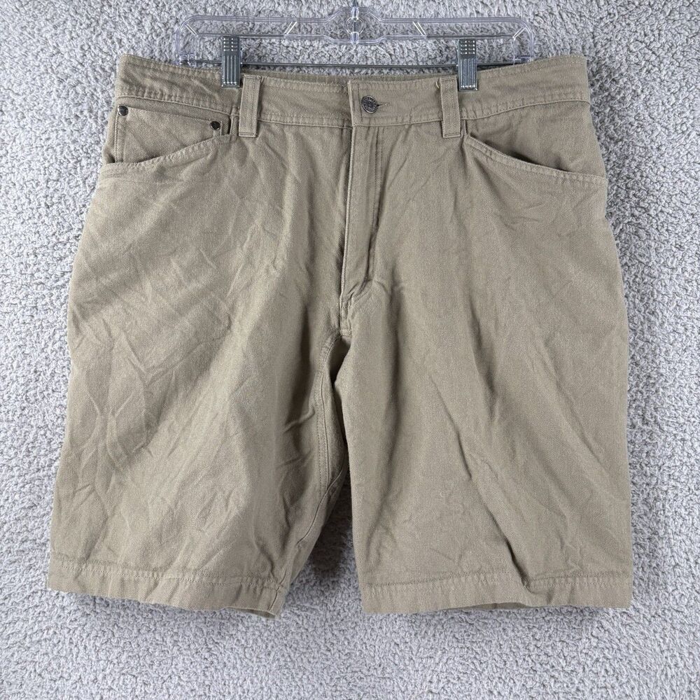 Ibex Shorts Mens 36 Khaki Wool Cotton Blend Chino Outdoor Hiking 10” Inseam